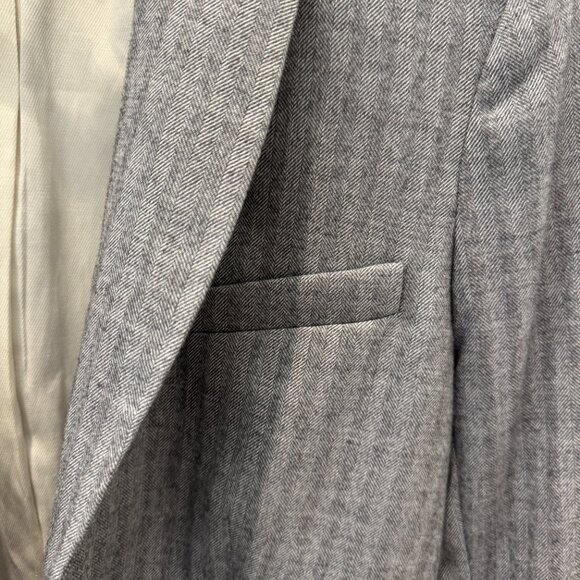 Veronica Beard Herringbone Blazer Gray Size 4 - Picture 11 of 15